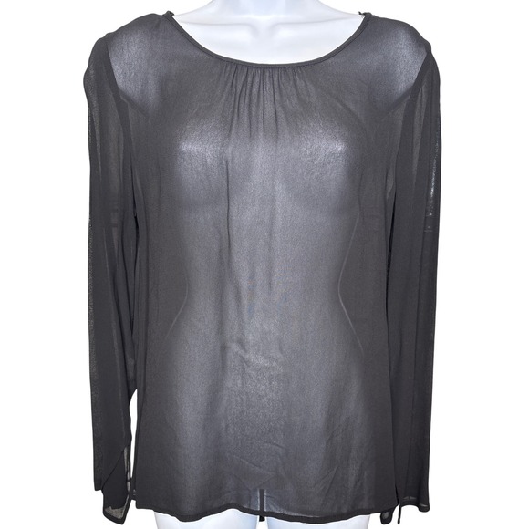 Zara Basic Tops - Zara Womens Black Sheer Chiffon Twist Back Blouse Top Sz M Chic Party Layer